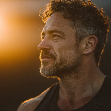 Чоловіки середнього віку під час групового тренування